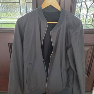 Fresh Clean Threads Men's Charcoal Bomber Jacket